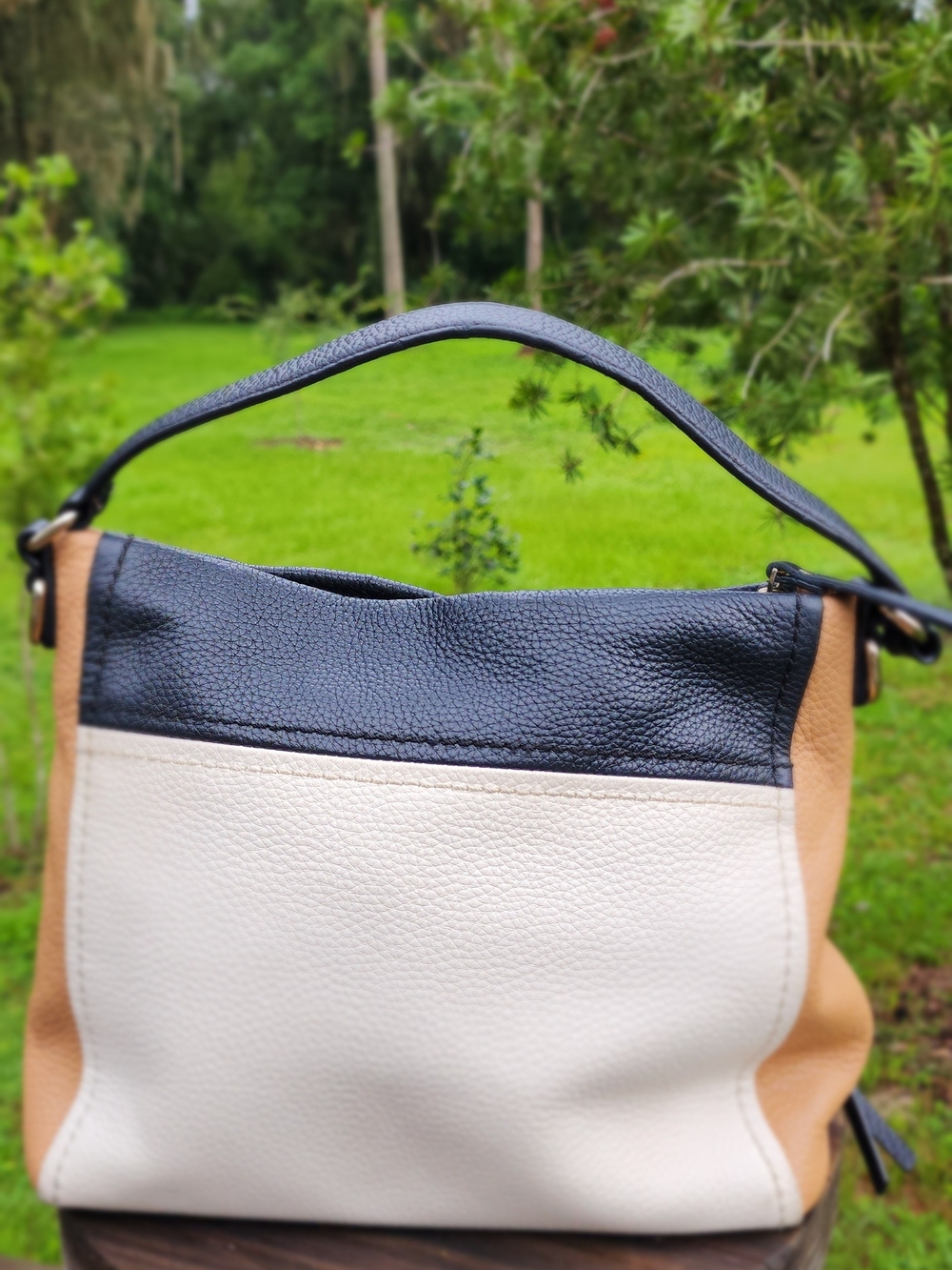 kate spade Black, White & Tan Colorblock Leather Shoulder Bag - Picture 4 of 16